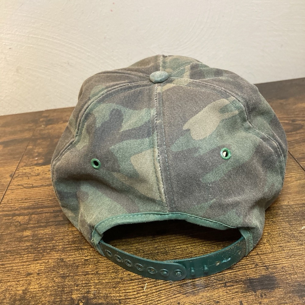 Vtg Levi Garrett Camo Patch Snapback Hat Thrashed Distressed - Picture 5 of 11